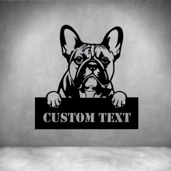 French Bulldog With Custom Text - 600MM Matt Black