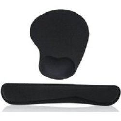 Tuff-Luv Ergonomic Mouse Pad With Keyboard Wrist Support Black