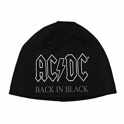 Ac dc Back In Black Jersey Knit Beanie Cap Rock Band Fan Apparel Merchandise