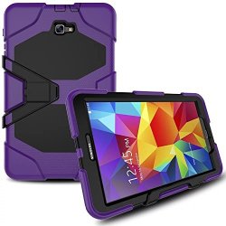 BAUBEY Samsung Galaxy Tab A6 A 10.1 Case Hybrid Heavy Duty Shockproof Rugged Armor Cover Stand With Built-in Screen Protector For Samsung Galaxy Tab A
