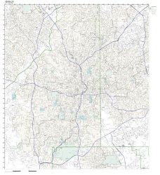 Zip Code Wall Map Of Atlanta Ga Zip Code Map Laminated