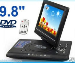 New Hi Display 9.8" Portable Dvd With Tv Player Card Reader And Usb Game Playing