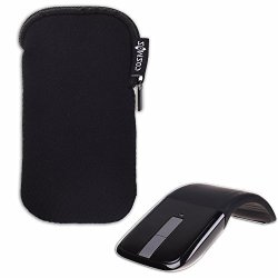 Cosmos Black Neoprene Zipper Carrying Protection Sleeve Case Pouch Cover For Microsoft Arc Touch Mouse Black