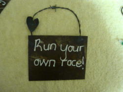 Metal Art Made From Barb Wire : Motivational Message : Run Your Own Race