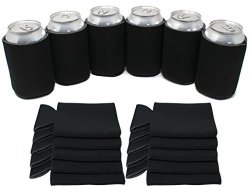 25 Tahoebay Can Sleeves - Black Beer Coolies For Cans And Bottles - Bulk Blank Drink Coolers Create Custom Wedding Favor Funny Party Gift -pack