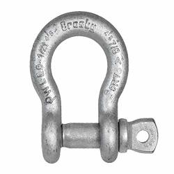 Crosby 1017582 G-209A Alloy Screw Pin Anchor Shackle 1 Inch 12.5 Ton Working Load Limit Forged Steel Hot-dip Galvanized