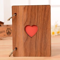 6 Inch Wooden Photo Album Love Retro Manual Loose-leaf Pasted Baby Lovers