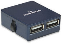 Manhattan 4 Port MINI Hub -usb 2.0 Retail Box Limited Lifetime Warranty Hi-speed USB 2.0 Micro Hub Provides Four Hi-speed USB 2.0 Ports For
