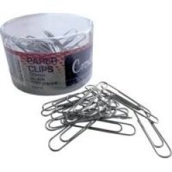 Silver Paper Clips - 50MM Tub Of 100