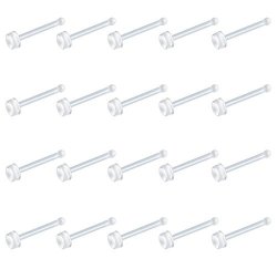 YOVORO 20-30PCS 20G Bioflex Clear Nose Rings Stud 2MM Nose Retainer Body Piercing Jewelry YOVORO 20-30PCS 20G Bioflex Clear Nose Rings Stud 2MM Nose Retainer Body Piercing Jewelry