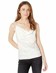 The Drop Women's Christy Cowl Neck Cami Silky Stretch Top Ivory M