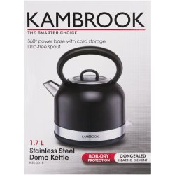 Kambrook 1.7l Dome Kettle in Black
