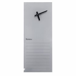 Glass Clock With Notes 200 X 580MM - Grey
