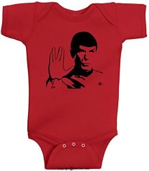 Spock Live Long And Prosper Leonard Nimoy Soft Onesie Bodysuit By Beegeetees 6 Months Red