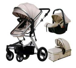 Family Baby Pram 3 In 1 Gold Colour Baby Stroller Travelling System