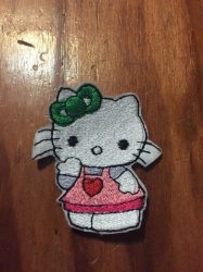 Kitty With Heart Badge Patch