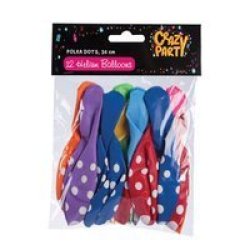 Helium Balloon - Assorted Colours - Polka Dots - 30CM - 6 Pack - 3 Pack