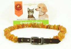 Pet Collars Made With Raw Baltic Amber Medium 30-35 Cm