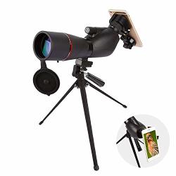 Scope Spotting With Tripod Carrying Bag And Phone Adapter 15-45X60 BAK4 HD Waterproof 45-DEGREE Angled Eyepiece Monocular Tele For Target Shooting Hunting Bird