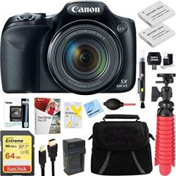 Canon Powershot SX530 Hs 16.0 Mp 50X Optical Zoom Digital Camera Black + Two-pack NB-6L Spare Batteries + Accessory Bundle