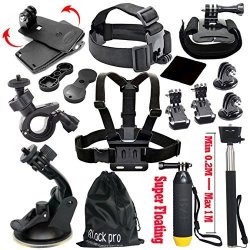 Pro BLACK Basic Common Outdoor Sports Kit For Go Hero 5 Session 5 4 3 2 1 13 Items