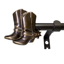 Montevilla Cowboy Boots Single Drapery Rod Set 86 To 128 Inch