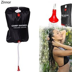 Zinnor Portable Solar Shower Bag Outdoor Camping Hiking Shower Bag Energy Heated Travel Solar Shower Bath Water Bag Light Weight Solar Heated With Removable