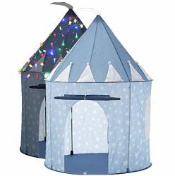 Limitlessfunn Kids Play Tent With Star Lights Bonus Carrying Case Pop Up Portable Glow In The Dark Stars Blue Children Castle Playhouse