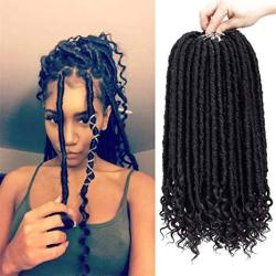 Goddess Faux Locs Crochet Hair 12 Inch 6 Packs Straight Goddess Locs with  Curly Ends Synthetic Crochet Hair Braids for Black Women(1B#) 12 Inch (Pack  of 6) 1B