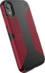 Speck Presidio Grip Shell Case For Apple Iphone Xr Black Dark Poppy Red