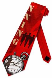 Running Stopwatch Tie Mens Necktie By Ralph Marlin