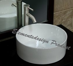 Bathroom Ceramic Porcelain Vessel Vanity Sink 7044 N3 Combo+ Free Brushed Nickel Faucet Pop Up Drain With No Overflow