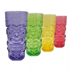 Multi-coloured Tiki Glass Tumblers