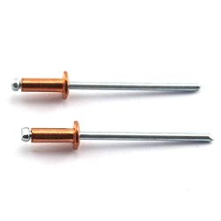 Hj Garden 60PCS 1 8 X 3 8 Inch 3.2X9MM Red Copper Blind Rivet Self-plugging Open End Dome Head Decorating Fastener Nails Pop Rivets Core Pulling