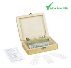 Vision Scientific 25 Piece Slide Set 25 Prepared Glass Microscope Slides General Biological scientific Application Shatterproof Box With Interior Padding When Spending Over $35