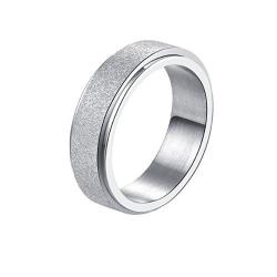 Silver Glitter Spinner Ring - 7 Us