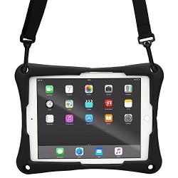 Apple Ipad Air 2 Case Cross Compatible Shoulder Strap Rugged Case Cooper Trooper 2K Protective Heavy Duty Carry Cover Stand Drop Shock Proof Kids Adults Black
