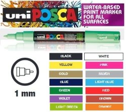 Uni Posca Paint Marker-0.7mm Tip Pc1mc - Orange