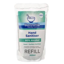 Bennetts - Family Care Hand Sanitiser Refill 500ML