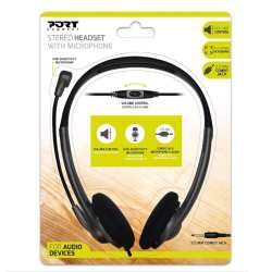 Stereo Headset With MIC With 1.2M CABLE|1 X 3.5MM|VOLUME Controller - Black