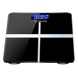 Yjqwddd 1PC Bathroom Body Fat Scale Digital Human Weight Mi Scales Floor Lcd Display Body Index Electronic Smart Weighing Scales Black