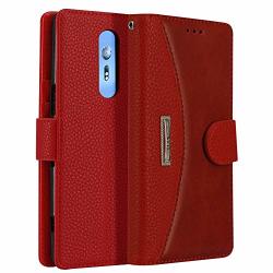 Lokaka Case For Sony Xperia 1 Leather Wallet Case With Card Slot Magnetic Flip Cover And Mobile Phone Stand For Sony Xperia 1 - Red