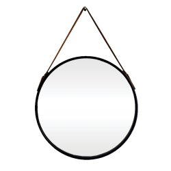 Paramount Mirrors & Prints - Gucci Round Mirror With Leather Strap - Black