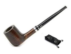 Small Watson&g.g.. - Tobacco Smoking Pipe Metal Filter Pear Wood + Pouch Black