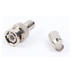 100 Pack 2PCS Crimp On Bnc Male RG59 Coax Coaxial Connector Adapter For Cctv Camera