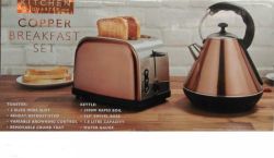 Copper Kettle And 2 Slice Toaster Set - Rare Colour