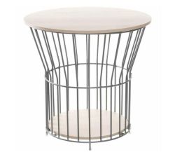 Graphic Side Table Chrome And Cream