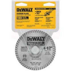 Dewalt DW4701 Industrial 4-1 2-INCH Dry Or Wet Cutting Continuous Rim Diamond Saw Blade With 7 8-INCH Arbor