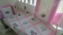 Embroidered Tatty Bear 7 Piece Baby Bedding Set