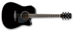 Ibanez PF15ECE-BK Pf Performance Series Dreadnought Acoustic Electric Guitar Black